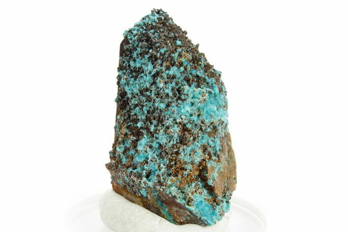 Vibrant Teal Chrysocolla on Quartz Crystal - Peru #363515